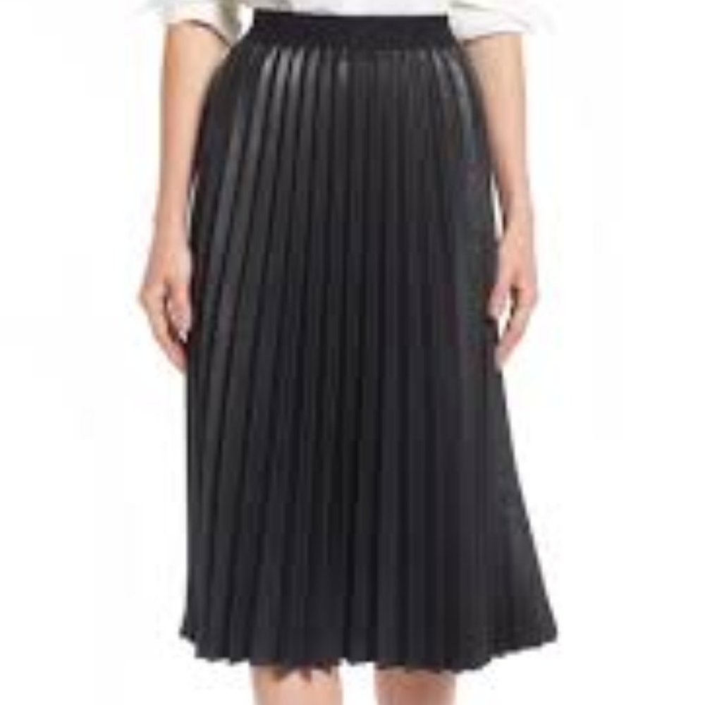 Halogen Vegan leather pleated